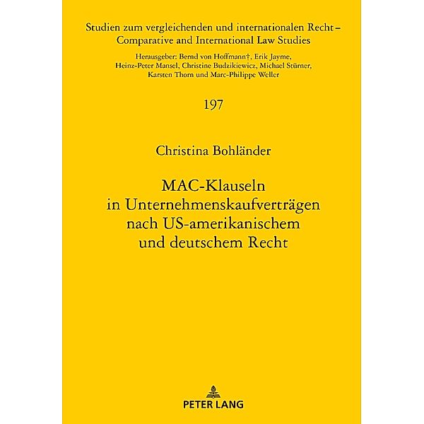 MAC-Klauseln in Unternehmenskaufvertraegen nach US-amerikanischem und deutschem Recht, Bohlander Christina Bohlander