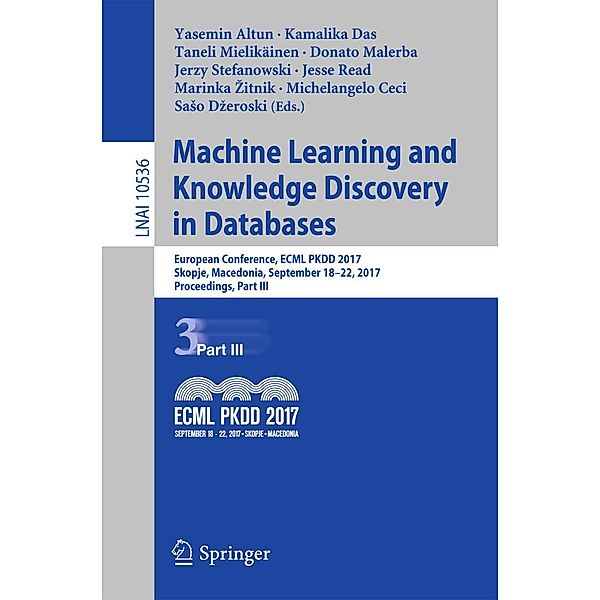Machine Learning and Knowledge Discovery in Databases / Lecture Notes in Computer Science Bd.10536