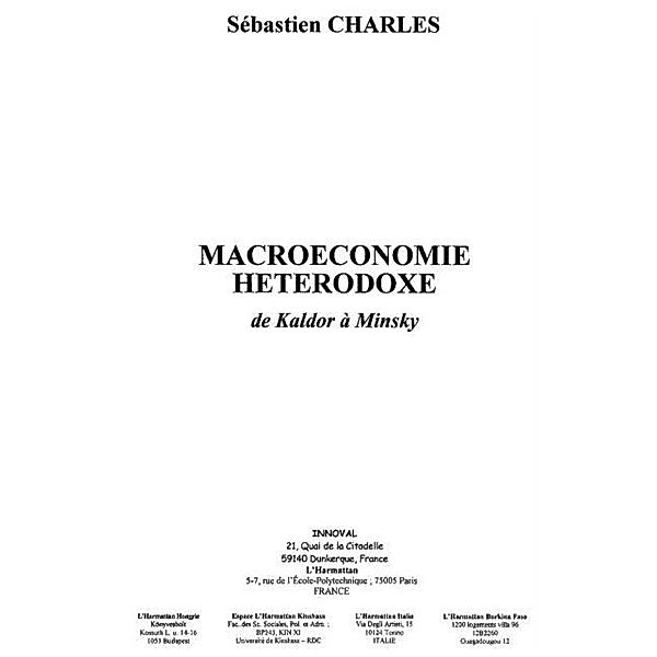Macroeconomie heterodoxe de kaldor a min / Hors-collection, Charles Sebastien