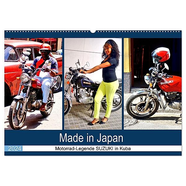 Made in Japan - Motorrad-Legende Suzuki in Kuba (Wandkalender 2024 DIN A2 quer), CALVENDO Monatskalender, Henning von Löwis of Menar