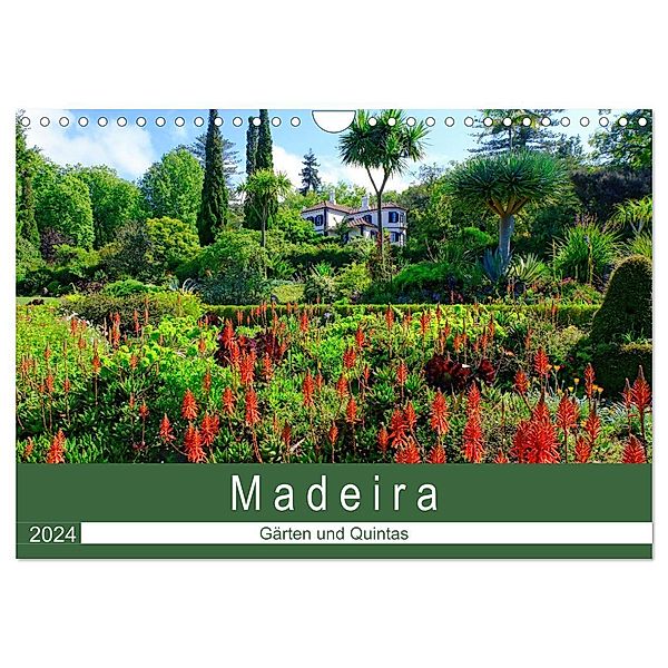 Madeira - Gärten und Quintas (Wandkalender 2024 DIN A4 quer), CALVENDO Monatskalender, Klaus Lielischkies