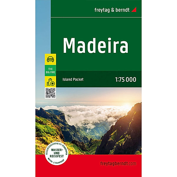 Madeira, Strassen- und Freizeitkarte 1:75.000, freytag & berndt