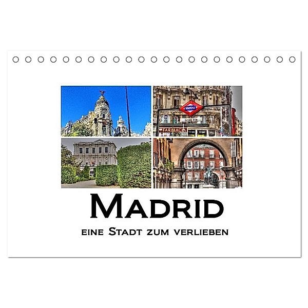 Madrid eine Stadt zum Verlieben (Tischkalender 2024 DIN A5 quer), CALVENDO Monatskalender, M.Polok