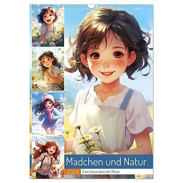 Mädchen und Natur. Eine bezaubernde Reise (Wandkalender 2024 DIN A3 hoch), CALVENDO Monatskalender, Rose Hurley