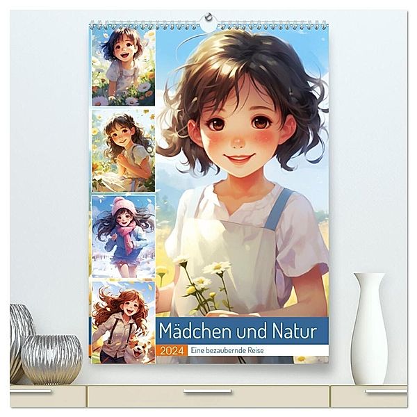 Mädchen und Natur. Eine bezaubernde Reise (hochwertiger Premium Wandkalender 2024 DIN A2 hoch), Kunstdruck in Hochglanz, Rose Hurley
