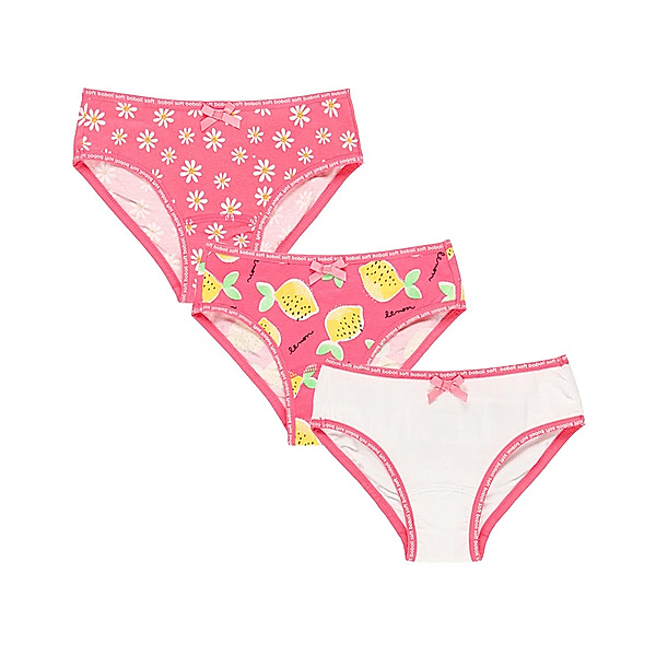 Boboli Mädchen-Unterhose FLOWERS&LEMONS 3er-Pack in pink