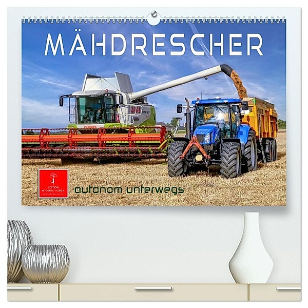 Mähdrescher - autonom unterwegs (hochwertiger Premium Wandkalender 2024 DIN A2 quer), Kunstdruck in Hochglanz, Peter Roder