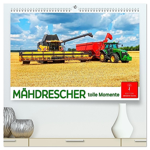 Mähdrescher - tolle Momente (hochwertiger Premium Wandkalender 2025 DIN A2 quer), Kunstdruck in Hochglanz, Calvendo, Peter Roder