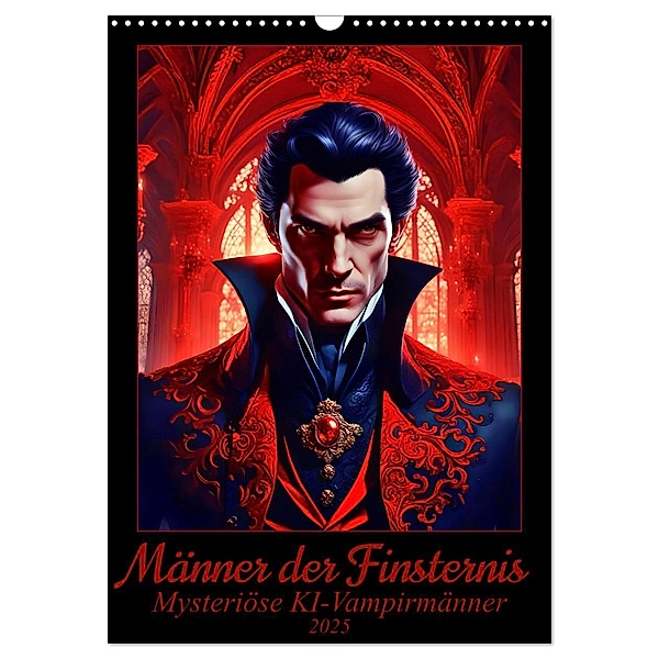 Männer der Finsternis - Mysteriöse KI-Vampirmänner (Wandkalender 2025 DIN A3 hoch), CALVENDO Monatskalender, Calvendo, Katharina Stachanczyk