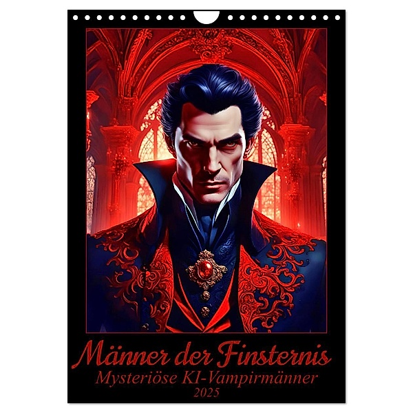 Männer der Finsternis - Mysteriöse KI-Vampirmänner (Wandkalender 2025 DIN A4 hoch), CALVENDO Monatskalender, Calvendo, Katharina Stachanczyk
