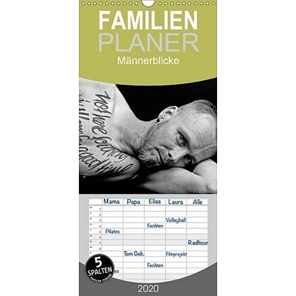 Männerblicke - Familienplaner hoch (Wandkalender 2020 , 21 cm x 45 cm, hoch), Nadine Santa-Ruyters
