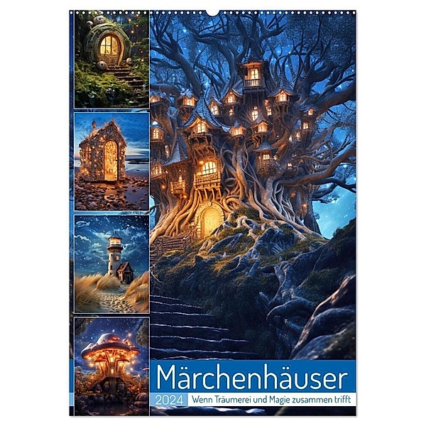 Märchenhäuser (Wandkalender 2024 DIN A2 hoch), CALVENDO Monatskalender, Steffen Gierok-Latniak