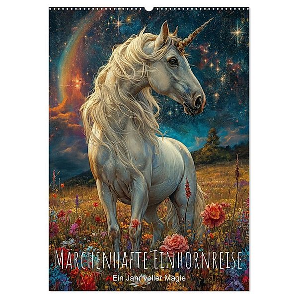 Märchenhafte Einhornreise - Ein Jahr voller Magie (Wandkalender 2025 DIN A2 hoch), CALVENDO Monatskalender, Calvendo, artefacti