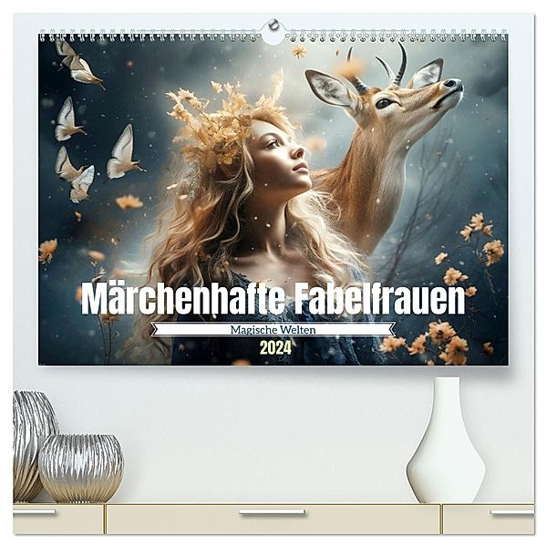 Märchenhafte Fabelfrauen (hochwertiger Premium Wandkalender 2024 DIN A2 quer), Kunstdruck in Hochglanz, Calvendo, Daniela Tapper