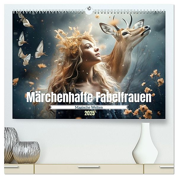 Märchenhafte Fabelfrauen (hochwertiger Premium Wandkalender 2025 DIN A2 quer), Kunstdruck in Hochglanz, Calvendo, Daniela Tapper