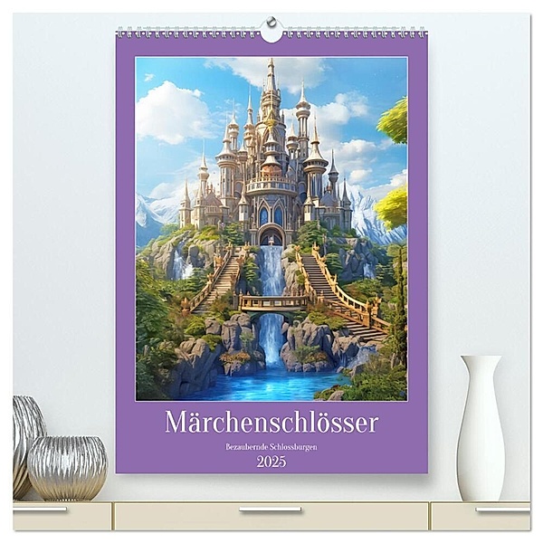 Märchenschlösser - Bezaubernde Schlossburgen (hochwertiger Premium Wandkalender 2025 DIN A2 hoch), Kunstdruck in Hochglanz, Calvendo, Liselotte Brunner-Klaus