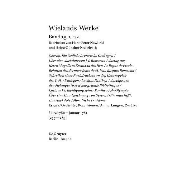 März 1780 - Januar 1781 / Christoph Martin Wieland: Werke