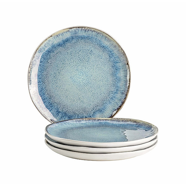Mäser Dessertteller-Set, Steinzeug Frozen (Farbe: Blau)