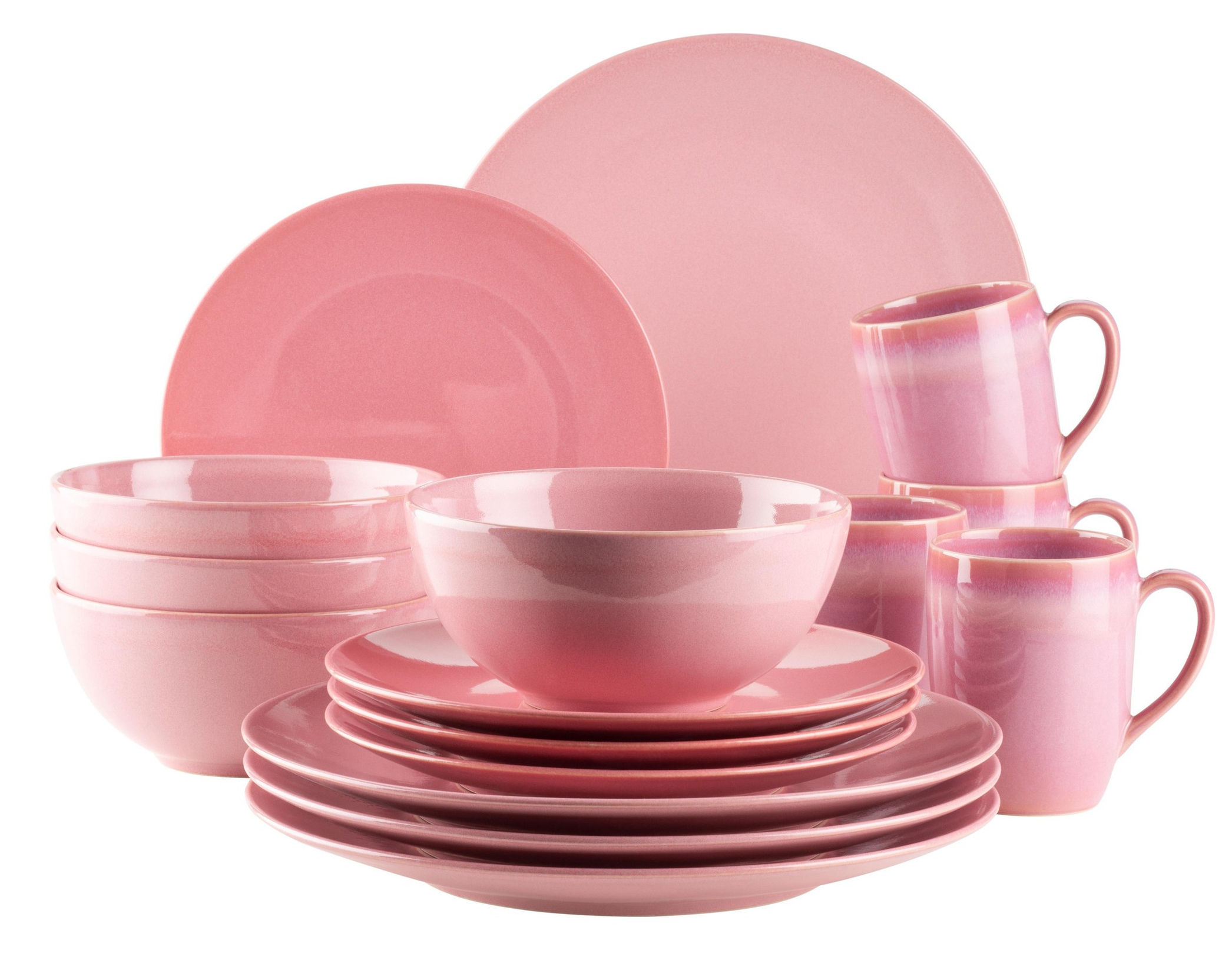 Mäser Geschirr-Set, Keramik Ossia 16 Farbe: Pink | Weltbild.de
