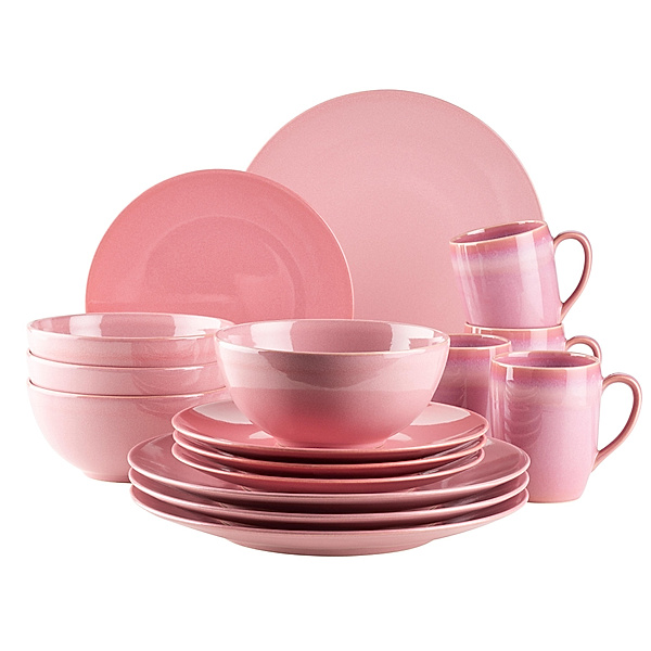 Mäser Geschirr-Set, Keramik Ossia (Farbe: Pink)
