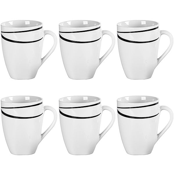 Mäser Kaffeebecher 350ml, Porzellan OSLO 6er-Set