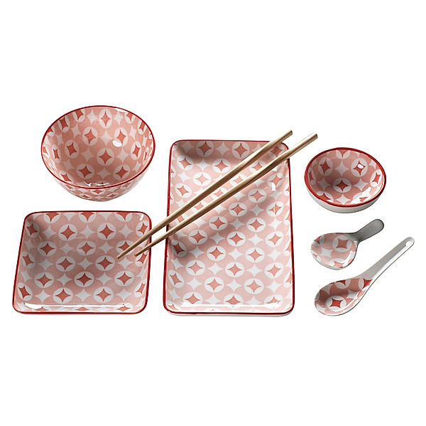 Mäser Sushi-Set, Porzellan Culinary Delight 7-teilig (Farbe: Rot)