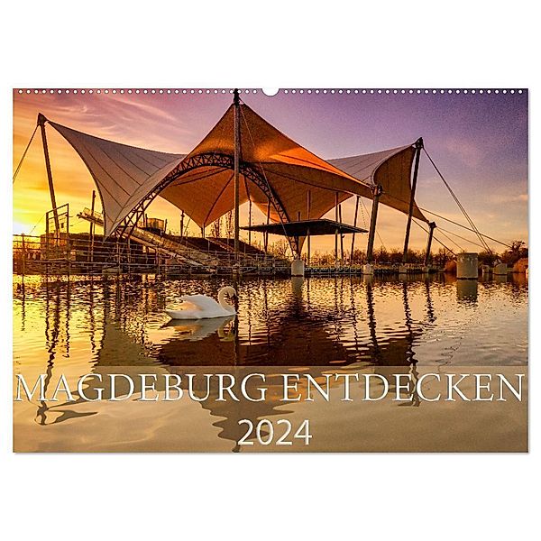 Magdeburg entdecken (Wandkalender 2024 DIN A2 quer), CALVENDO Monatskalender, Andrea Schwingel