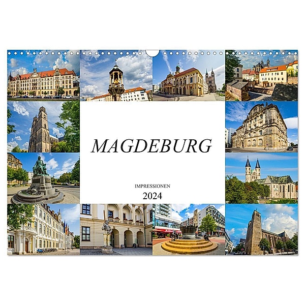 Magdeburg Impressionen (Wandkalender 2024 DIN A3 quer), CALVENDO Monatskalender, Dirk Meutzner