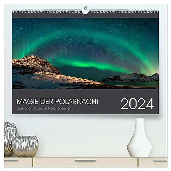 Magie der Polarnacht (hochwertiger Premium Wandkalender 2024 DIN A2 quer), Kunstdruck in Hochglanz, Operation Aurora