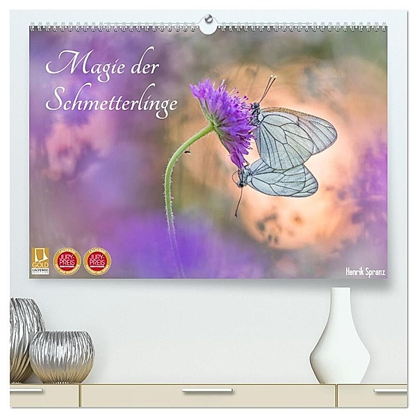 Magie der Schmetterlinge (hochwertiger Premium Wandkalender 2025 DIN A2 quer), Kunstdruck in Hochglanz, Calvendo, Henrik Spranz