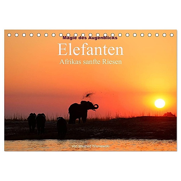 Magie des Augenblicks - Elefanten - Afrikas sanfte Riesen (Tischkalender 2024 DIN A5 quer), CALVENDO Monatskalender, Winfried Wisniewski
