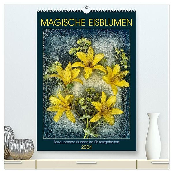 Magische Eisblumen (hochwertiger Premium Wandkalender 2024 DIN A2 hoch), Kunstdruck in Hochglanz, Harald Richter