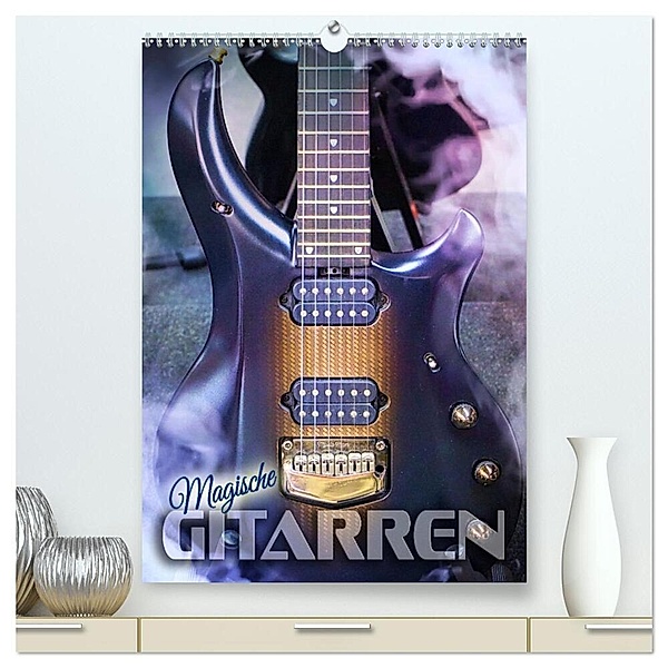 Magische Gitarren (hochwertiger Premium Wandkalender 2024 DIN A2 hoch), Kunstdruck in Hochglanz, Renate Utz
