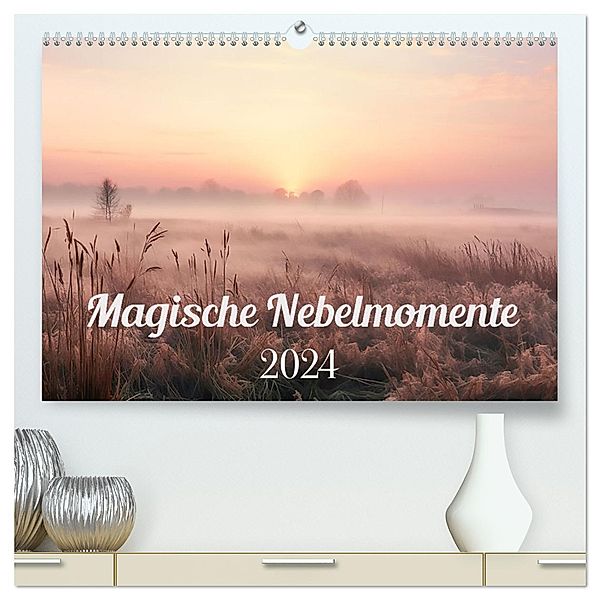 Magische Nebelmomente (hochwertiger Premium Wandkalender 2024 DIN A2 quer), Kunstdruck in Hochglanz, Calvendo, Alle Bee