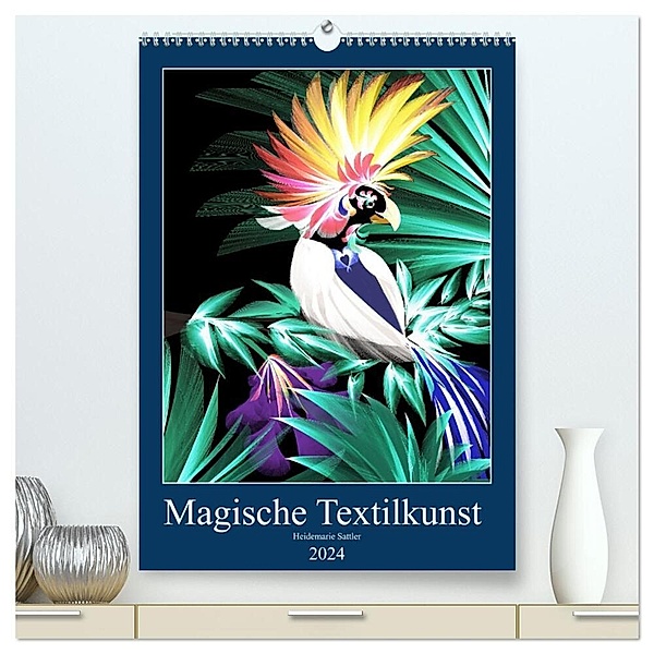 Magische Textilkunst (hochwertiger Premium Wandkalender 2024 DIN A2 hoch), Kunstdruck in Hochglanz, Heidemarie Sattler