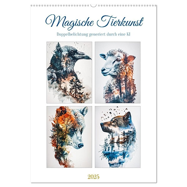 Magische Tierkunst (Wandkalender 2025 DIN A2 hoch), CALVENDO Monatskalender, Calvendo, Steffen Gierok-Latniak
