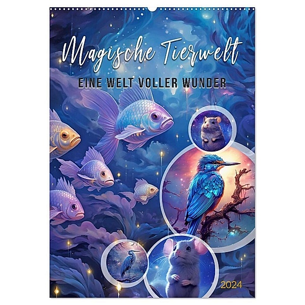 Magische Tierwelt (Wandkalender 2024 DIN A2 hoch), CALVENDO Monatskalender, Steffen Gierok-Latniak