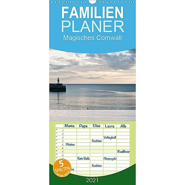 Magisches Cornwall - Familienplaner hoch (Wandkalender 2021 , 21 cm x 45 cm, hoch), Juergen Lueftner