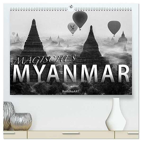 MAGISCHES MYANMAR (hochwertiger Premium Wandkalender 2024 DIN A2 quer), Kunstdruck in Hochglanz, BuddhaART
