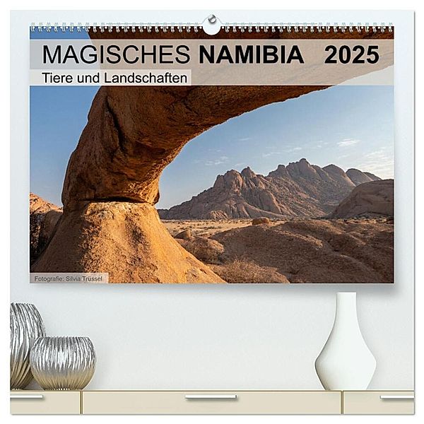 Magisches Namibia - Tiere und Landschaften (hochwertiger Premium Wandkalender 2025 DIN A2 quer), Kunstdruck in Hochglanz, Calvendo, Silvia Trüssel