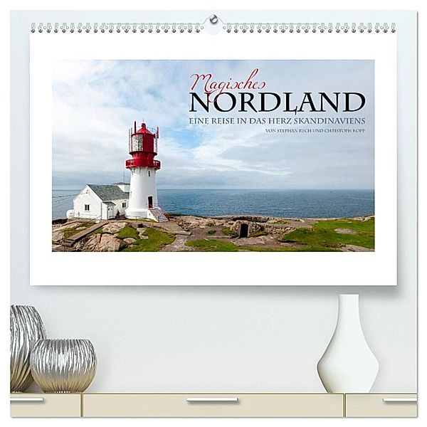 Magisches Nordland. Eine Reise in das Herz Skandinaviens (hochwertiger Premium Wandkalender 2024 DIN A2 quer), Kunstdruck in Hochglanz, Stephan Rech und Christoph Kopp