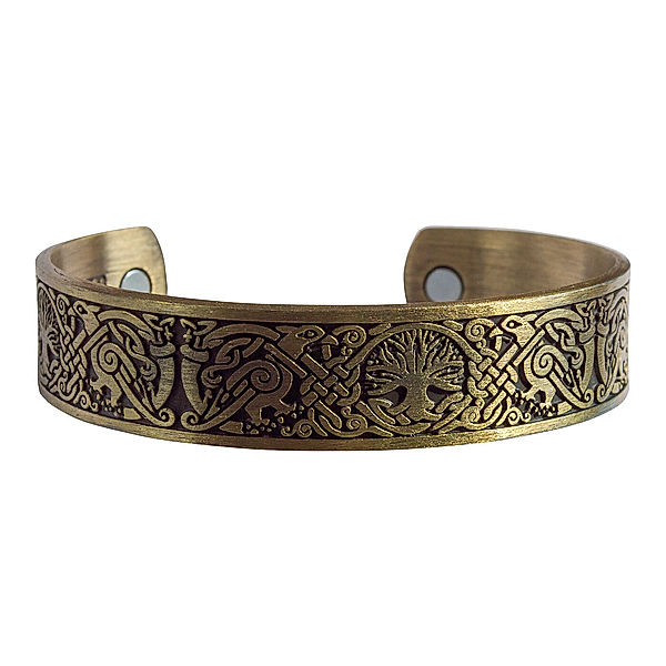 Magnet-Armband Baum des Lebens, antik-goldfarben