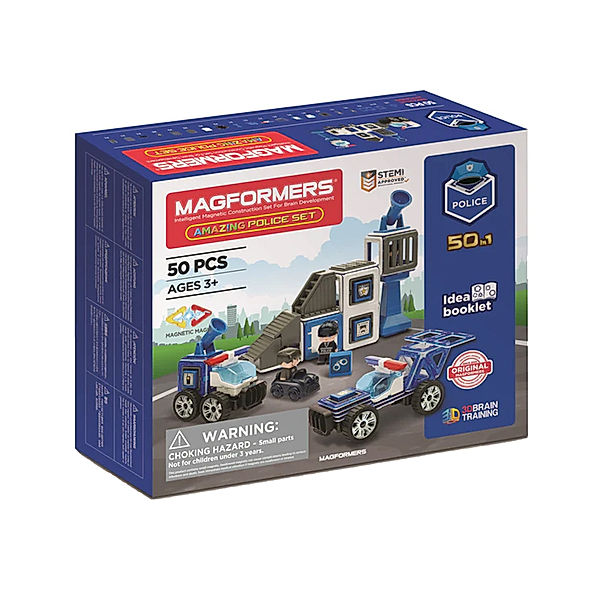 Magformers Magnet-Bausatz MAGFORMERS 278-55 AMAZING POLICE SET 50-teilig in blau