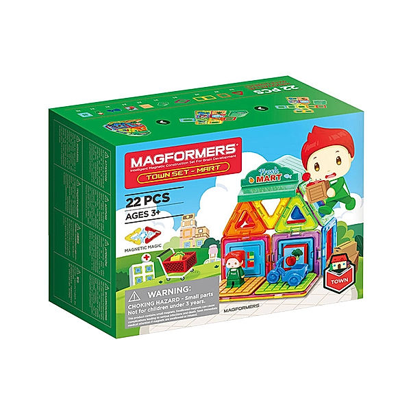 Magformers Magnet-Bausatz MAGFORMERS 278-79 TOWN SET – MARKT 22-teilig