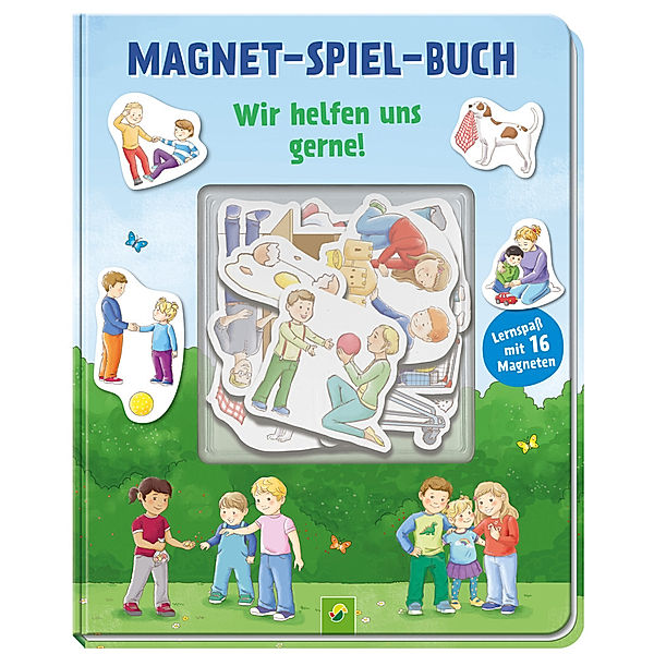 Magnet-Spiel-Buch Wir helfen uns gerne! Lernspaß mit 16 Magneten, Svenja Dieken, Schwager & Steinlein Verlag