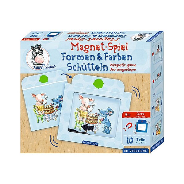 Die Spiegelburg Magnet-Spiel DIE LIEBEN SIEBEN – FORMEN & FARBEN SCHÜTTELN 10-teilig