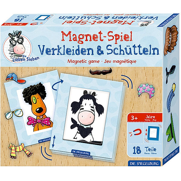 Die Spiegelburg Magnet-Spiel DIE LIEBEN SIEBEN – VERKLEIDEN & SCHÜTTELN 18-teilig