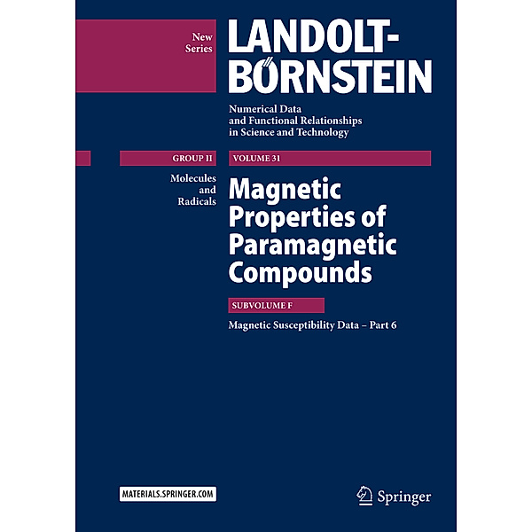 Magnetic Properties of Paramagnetic Compounds, R.T. Pardasani, Pushpa Pardasani