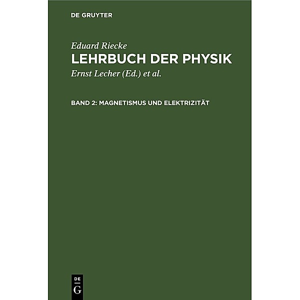 Magnetismus und Elektrizität, Eduard Riecke