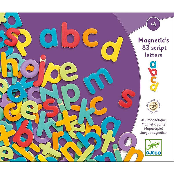 Djeco Magnetspiel 83 SCRIPT LETTERS in bunt